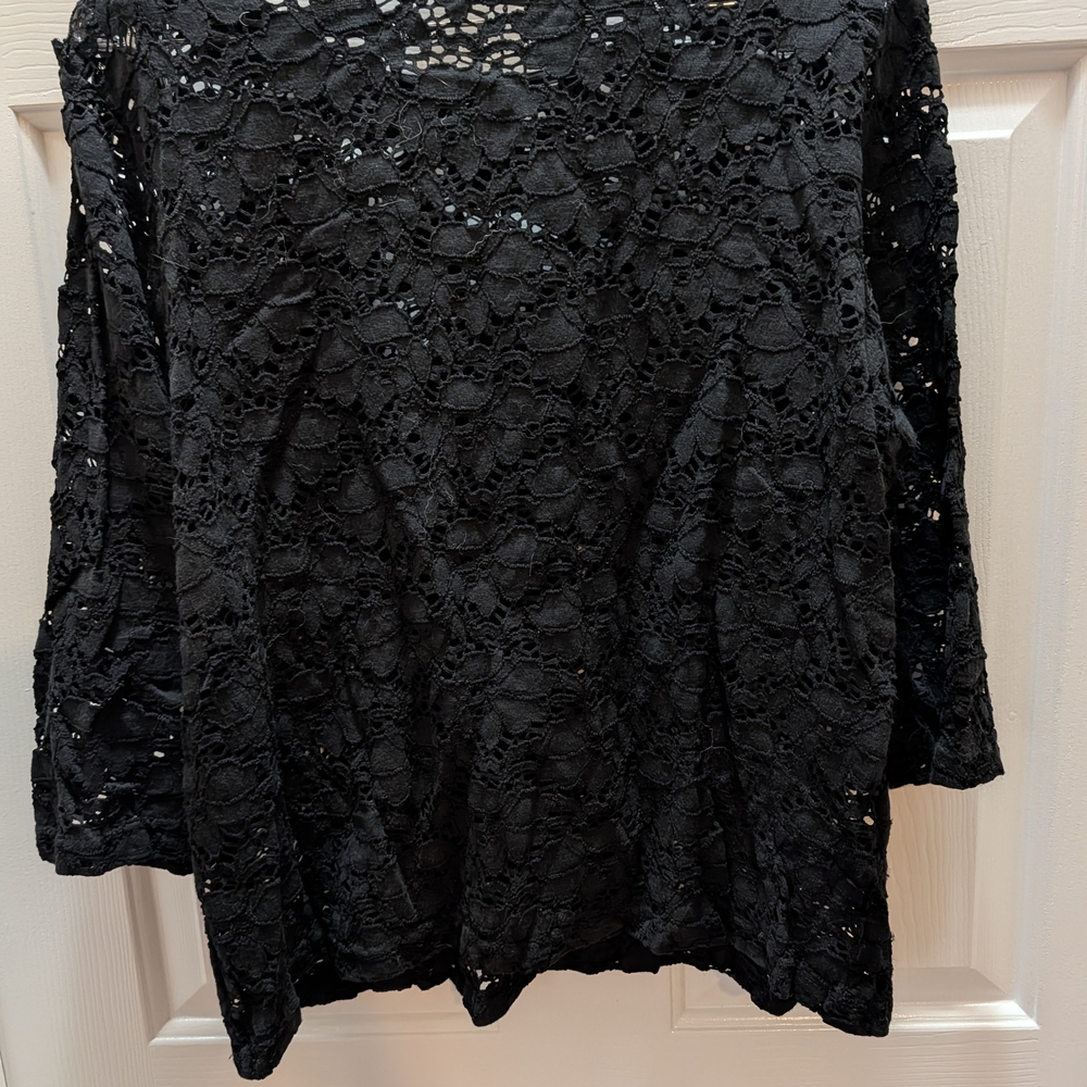 Elegant Black Lace Women's Blouse
